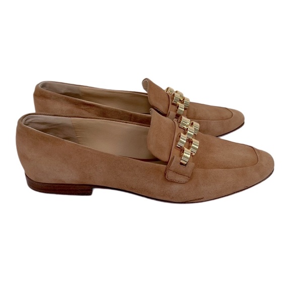 Veronica Beard Alire Chain Loafer Chic Tan Beige‎ Gold Flats 8 - Picture 5 of 12
